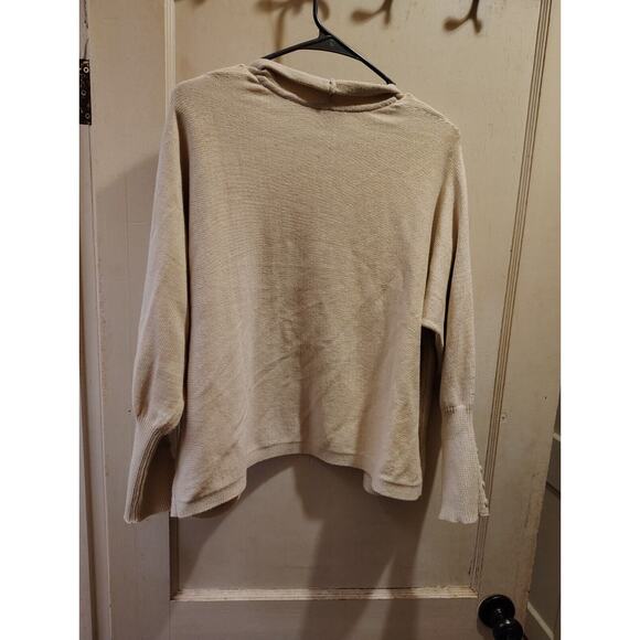 Pure J Jill Women's XL Beige Cream Textured Knit Open Front Cardigan Longer - Picture 2 of 4